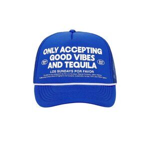 Los Sundays The Drama Free Trucker Hat in Blue One Size Unisex Cap